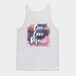 LIVE LOVE REJOICE Christian Inspirational Bible Verse 2 Corinthians 13 Tank Top